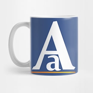 First letter of English alphabet A. Mug